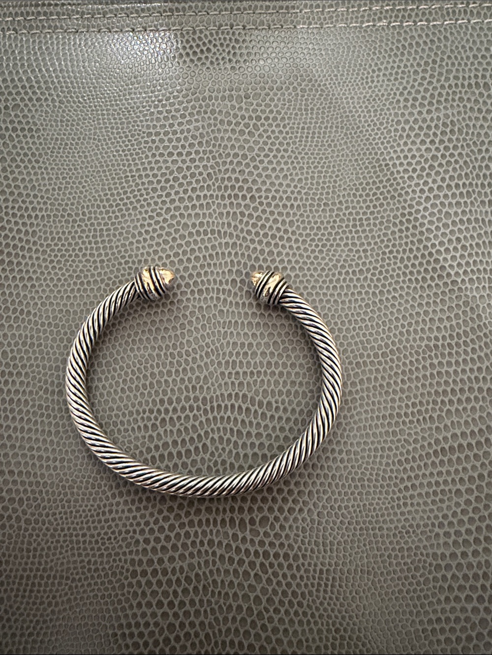Classic Twisted Cable Cuff Bracelet in Silver and Gold